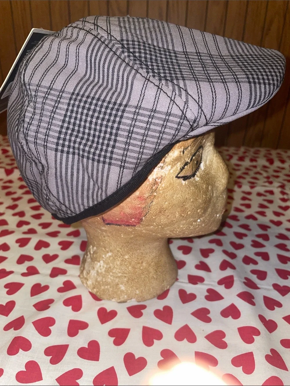 Black & gray dickies plaid newsboy scally cap (s/m)(nwt)